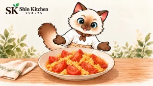 トマトと卵の炒め物の完成イメージ（1人分）
